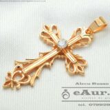 cruce din aur cu piatra confectionare la comanda in chisinau