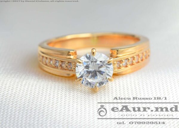 model de inel pentru cerere in casatorie din aur14 carate confectionat la comanda in chisinau